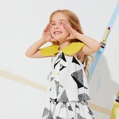Блуза с геометрическим рисунком для девочек Shein