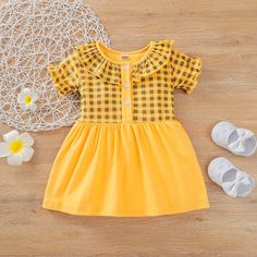 Платье в клетку для девочек Shein