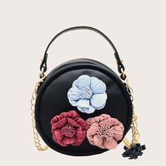 Сумка-сэтчел с цветочным декором и бахромой для девочек Shein