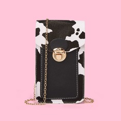 Сумка с коровьим рисунком и цепочкой Shein