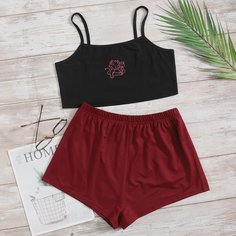 Мультяшный принт милый Пижама Shein