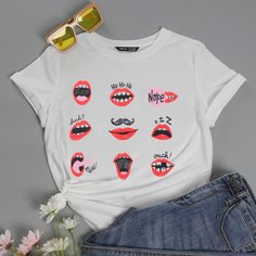 буква Повседневный Футболки Shein