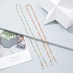 2шт цепочка для очков с бусинами Shein