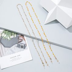 2шт цепочка для очков с бусинами Shein