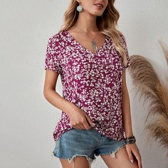 цветочный Повседневный Блузы Shein