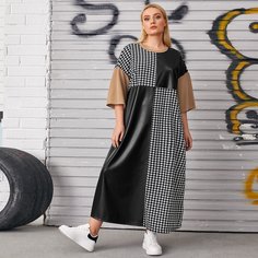 Хаундстут Повседневный Платья размер плюс Shein