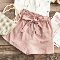 С батом перед Одноцветный Повседневный Шорты Shein