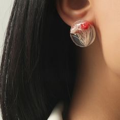 Прозрачные круглые серьги-гвоздики Shein