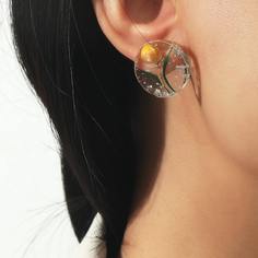 Круглые серьги-гвоздики с цветком Shein