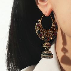 Jhumka серьги-подвески со стразами Shein