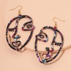 Серьги-подвески в форме лица Shein