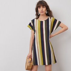 Платье в полоску с оригинальным рукавом Shein