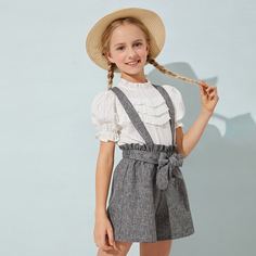 Пояс Одноцветный Повседневный Шорты для девочек Shein