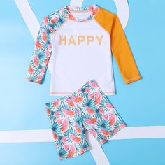 Купальник бикини с тропическим рисунком для мальчиков Shein