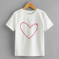 Футболка с оригинальным принтом для девочек Shein
