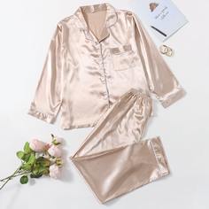с карманами Минимализм Комплект пижамы Shein