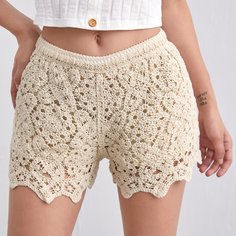 Однотонные шорты крючком Shein