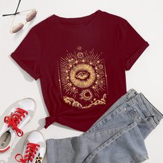 Футболка размера плюс с оригинальным принтом Shein