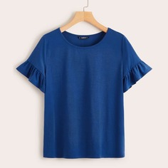 Однотонный Топ С Оборками Shein