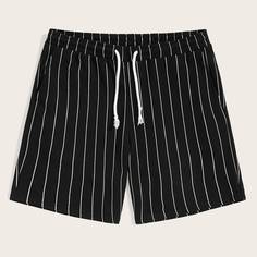 Мужские полосатые шорты на кулиске Shein