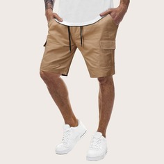 Хаки Карман Повседневный Мужские шорты Shein