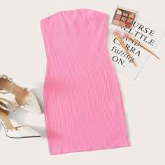 Трикотажное платье без бретелек Shein