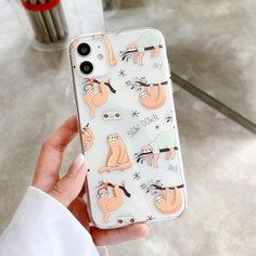 Чехол для iPhone с ленивцами 1шт Shein