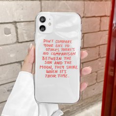 Чехол для iPhone с текстовым рисунком 1шт Shein