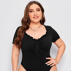 Боди размера плюс с узлом Shein
