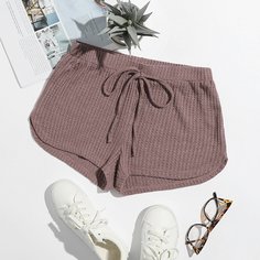 с бантом Одноцветный Повседневный Шорты Shein