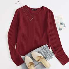 Однотонный трикотажный топ Shein