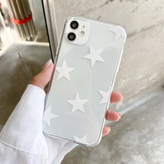 Прозрачный чехол для iPhone с принтом звезды Shein