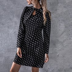 В горошек Элегантный Платья Shein
