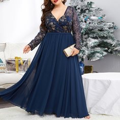 Контрастные блестки Очаровательный Платья размер плюс Shein