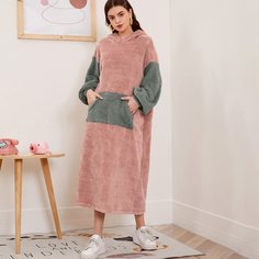 с карманами Контрастный цвет Повседневный Свитшоты Shein