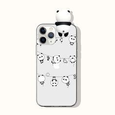 Прозрачный чехол для телефона с мультипликационным принтом и пандой 3D Shein