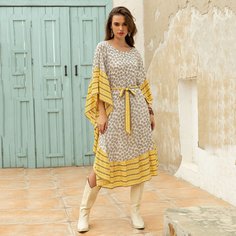 с поясом цветочный Элегантный Платье Shein