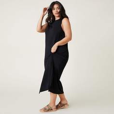 Разрез Одноцветный Повседневный Платья размер плюс Shein