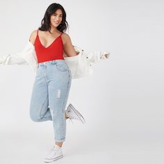Однотонное боди размера плюс Shein