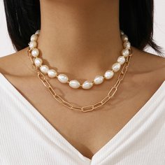 Многослойное ожерелье с искусственным жемчугом Shein