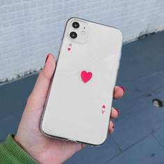 Прозрачный чехол для iPhone с узором "игральная карта Shein