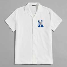 Мужская рубашка с вышивкой Shein