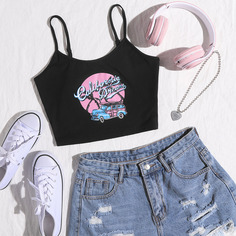 Топ с оригинальным принтом Shein