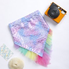 Контрастная сетка принт рыбьей чешуи милый Купальники для девочек Shein