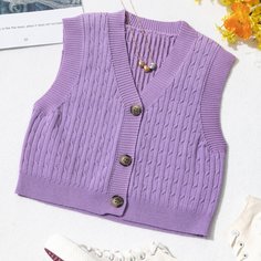 Пуговица Одноцветный Повседневный Кардиганы Shein