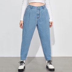 Джинсы размера плюс с высокой талией Shein