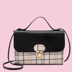 Сумка-сэтчел с замком в клетку Shein