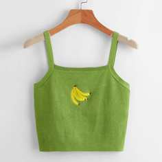 Вязанный топ с вышивкой Shein