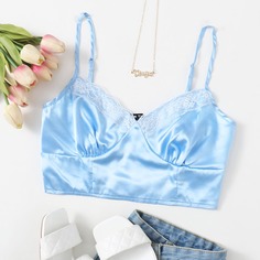 Топ со сборками и кружевом Shein