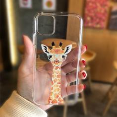 Прозрачный чехол для телефона с узором жирафы Shein